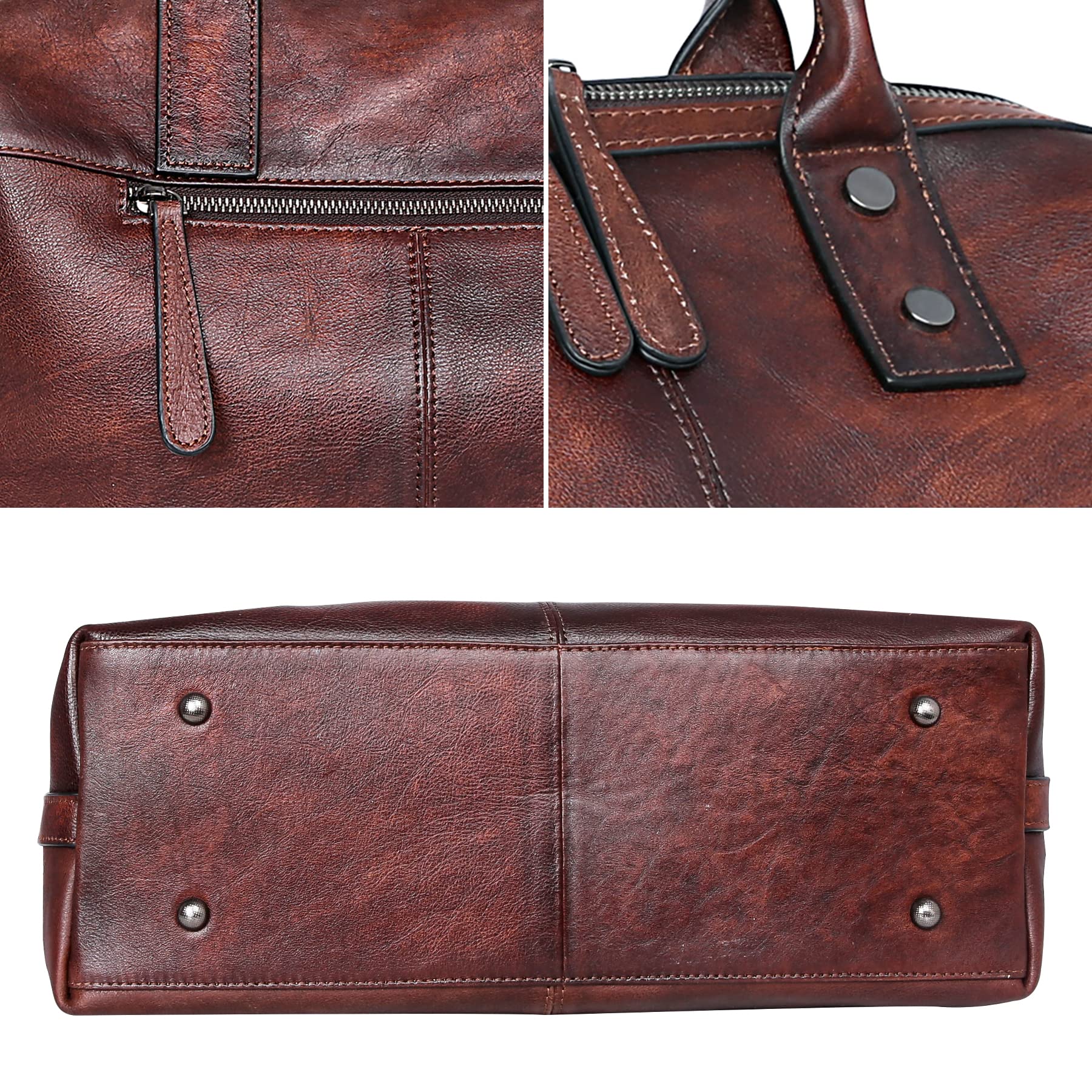 Iswee Genuine Leather Satchel Tote Bag Top Handle Handbag Satchel Purses Top Handle Handbag Designer