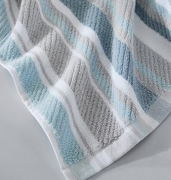 Tommy Bahama - Bath Towel Set, Soft Cotton Towels with Stripe Design, Highly Absorbent & Low-Lint, Set of 3 (Ocean Bay Blue)