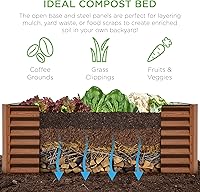 Vista 4 de Best Choice Products Cama de jardín elevada de metal para exteriores de 6 x 3 x 2 pies, maceta de raíces profundas para verduras, flores, hierbas