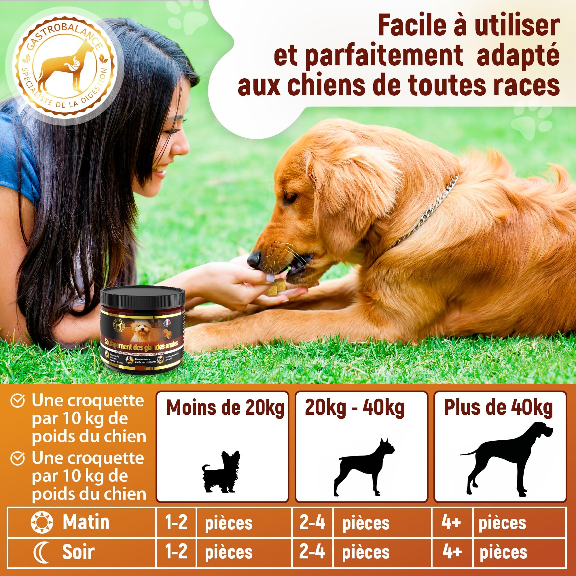 Tratamiento glándula Perro - 60 croquetas que vacían Bolsas glandulares del Perro - Sabor Bacon (Español)