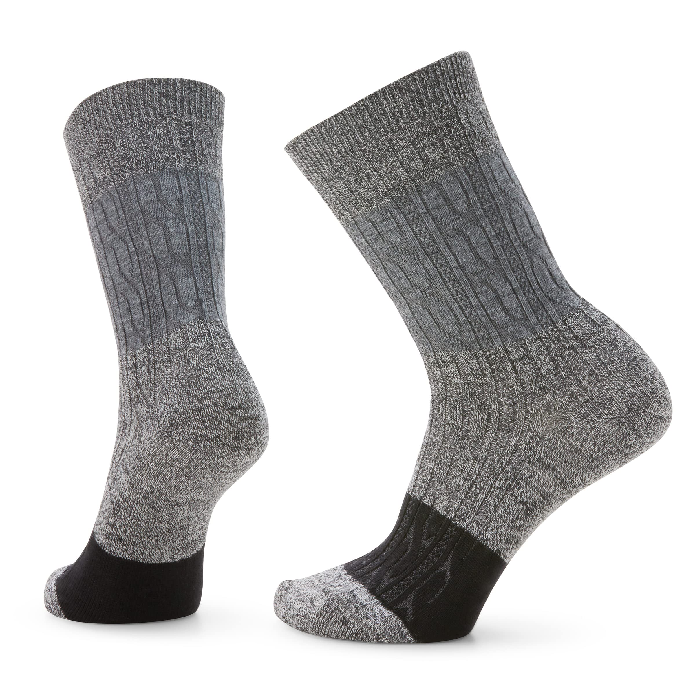 Smartwool Everyday Color Block Cable Zero Cushion Calcetines de lana merino para hombres y mujeres, Carbón, S