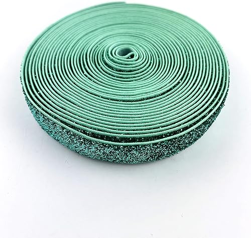 Miniatura 2 de Worlds Cinta elástica de terciopelo metálico con purpurina para lazos para el cabello, manualidades, lazo para cabeza de niña de 5 yardas 5/8 1.