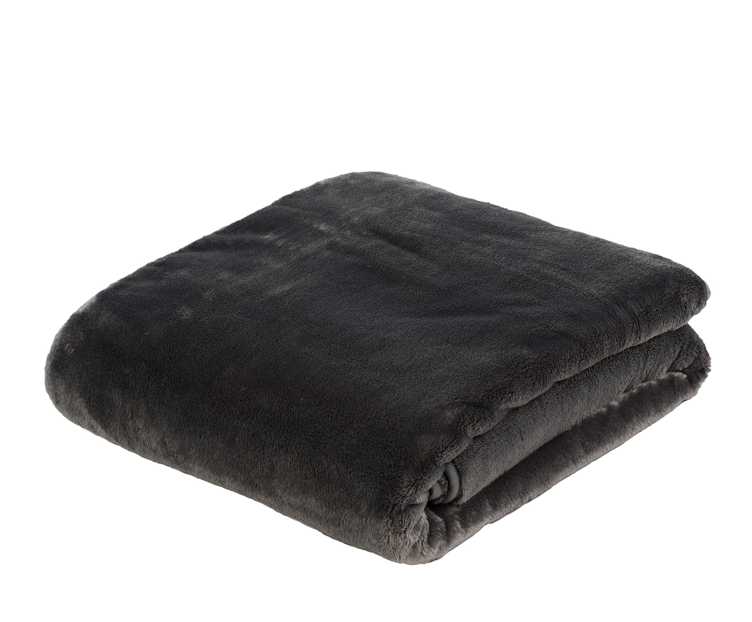 Gözze Anthracite - Premium Cashmere Feel Cuddly Living Room Blanket/Throw, 500 G/M², 220 X 240 Cm