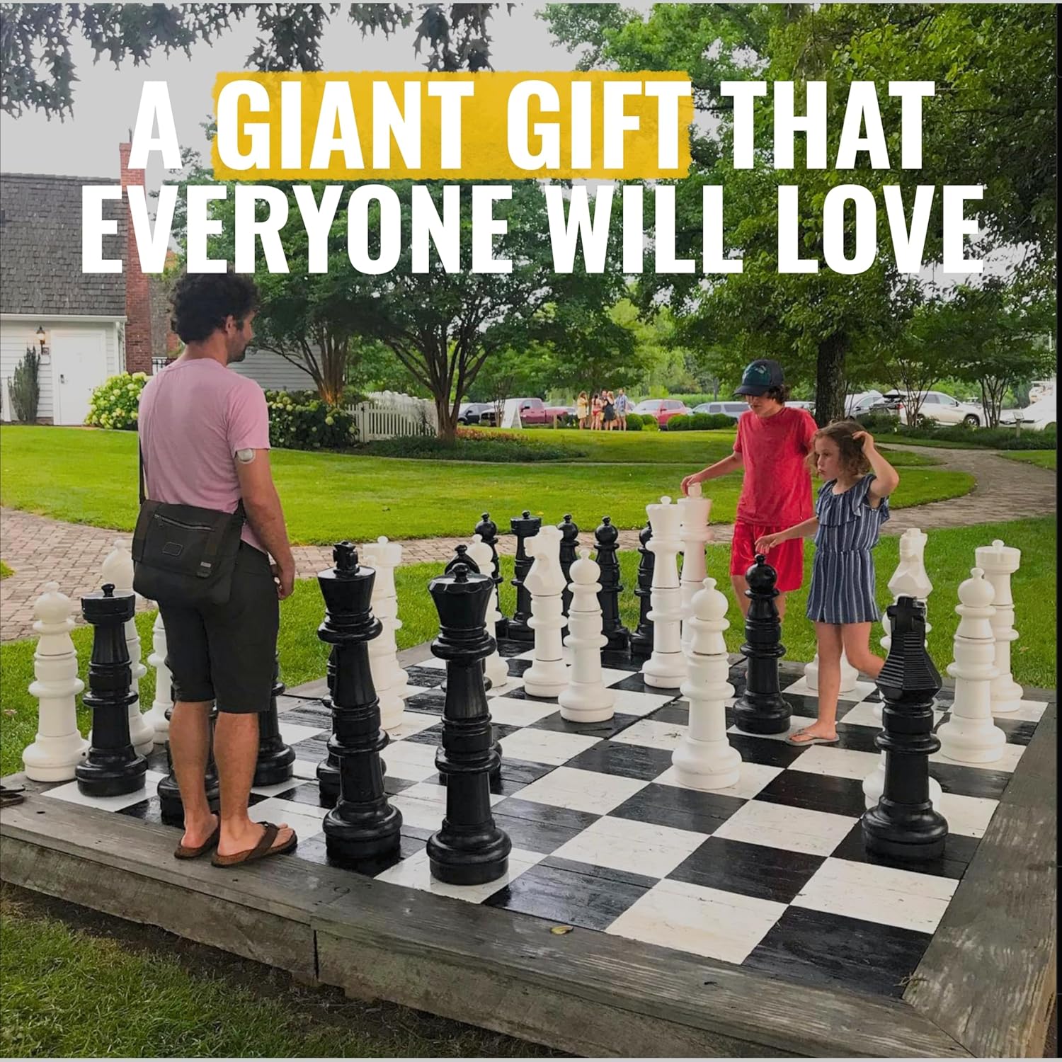 MegaChess Giant Chess Set Game with 37" Tall King - A Large Chess Set Yard Game for Families Looking for Outdoor Jumbo Games - 32 Large Pieces Made from Durable HDPE (Board Not Included)