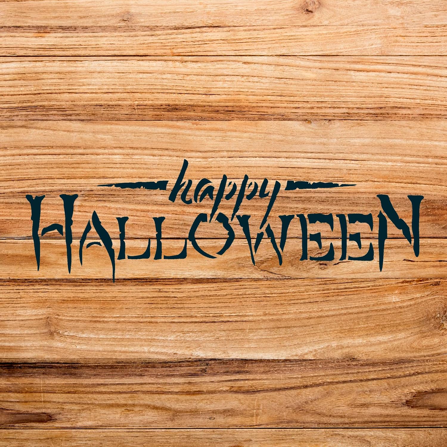 Happy Halloween Stencil Pattern for Wood Signs and Home Decor, Reusable Mylar Template, Ideal for Painting Pillows and Crafts - Size A2 (23.4" x 8.8")