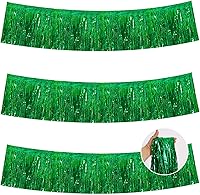 Vista 31 de BEISHIDA 3 paquetes de 9.1 metros de guirnalda de flecos de lámina metálica de oropel, serpentinas brillantes de color oro rosa para colgar