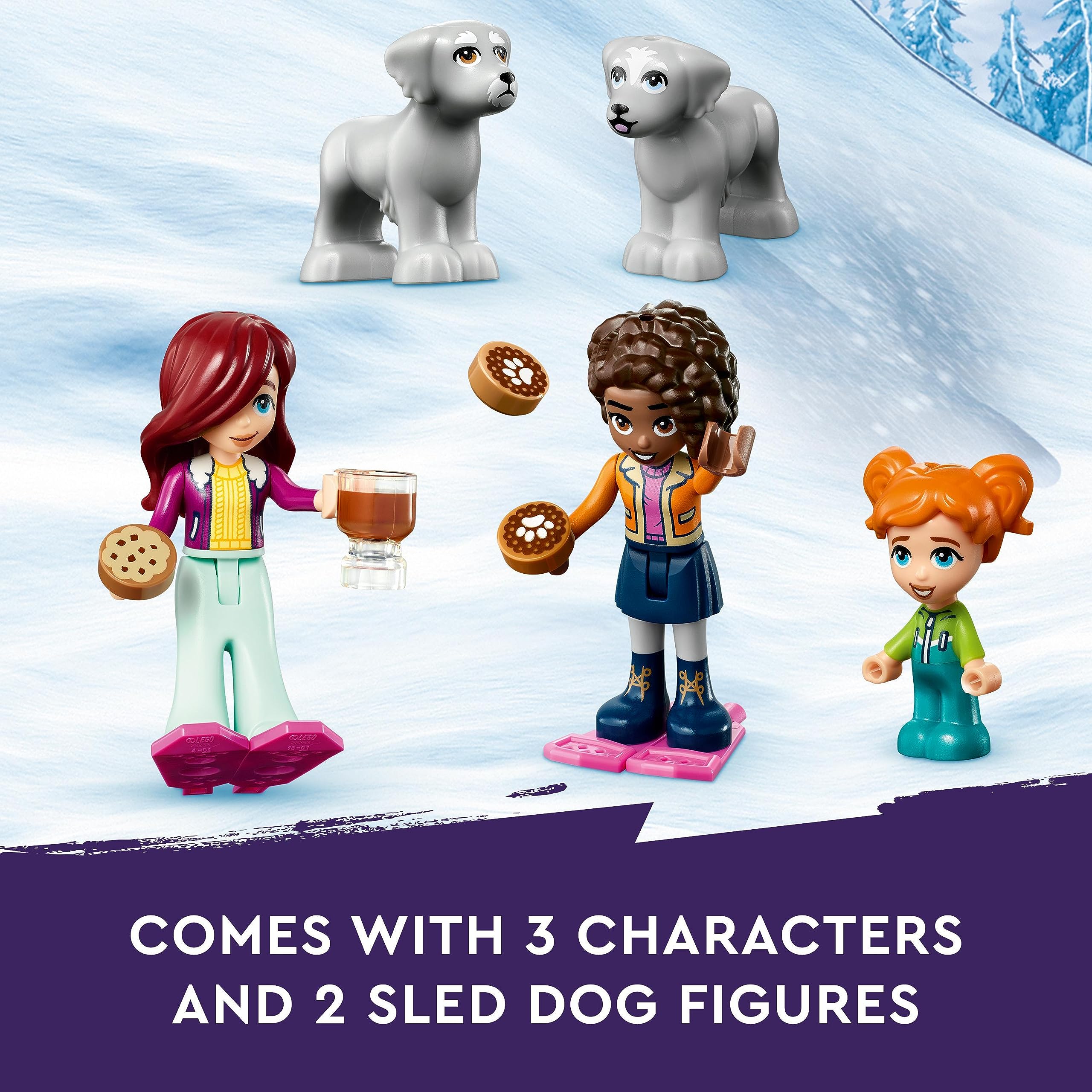 LEGO Friends Igloo Holiday Adventure Playset with Glamping Tent, 2 Sled Dogs, Mini-Dolls and Accessories - Image 4