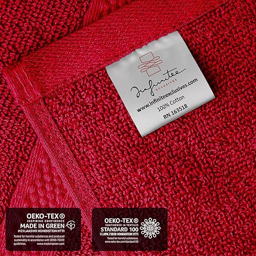 Miniatura 83 de Infinitee Xclusives Juego de 4 toallas de baño blancas de alta calidad para baño (27 x 54 pulgadas), toallas de baño 100% algodón hilado en anillo