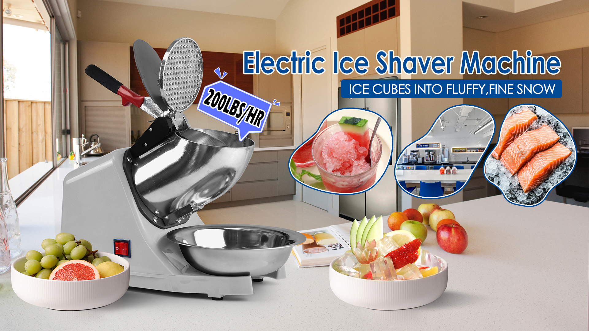 Amazon.com: Electric Shaved Ice Machine,with Ice Pick and Scoop,3