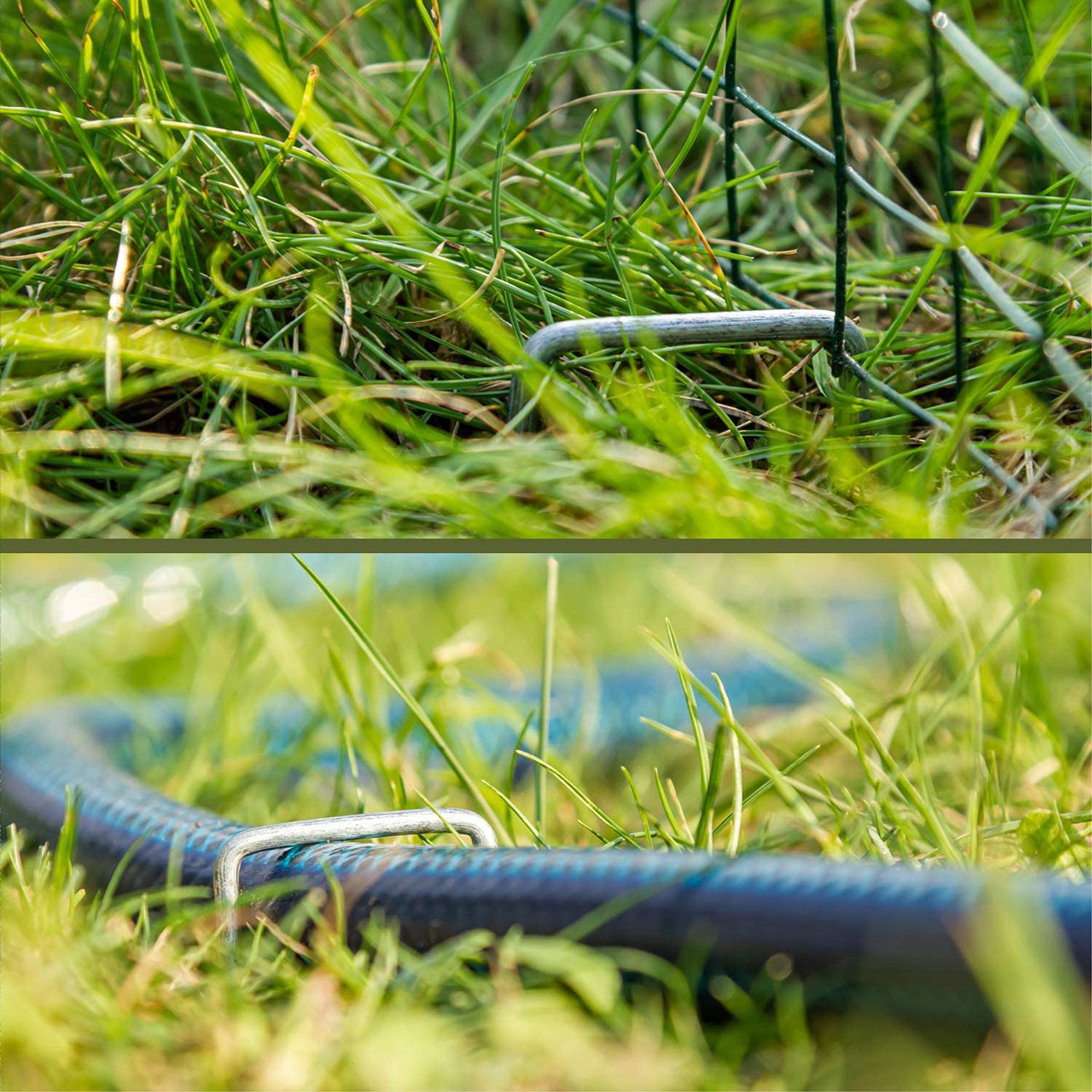 COM-FOUR®100x Ancoraggi a terra in acciaio rivestito - robusti picchetti per il fissaggio di veli e tende - ancoraggi a terra per giardino e campeggio (100 pezzi - 200x25x3.8mm)