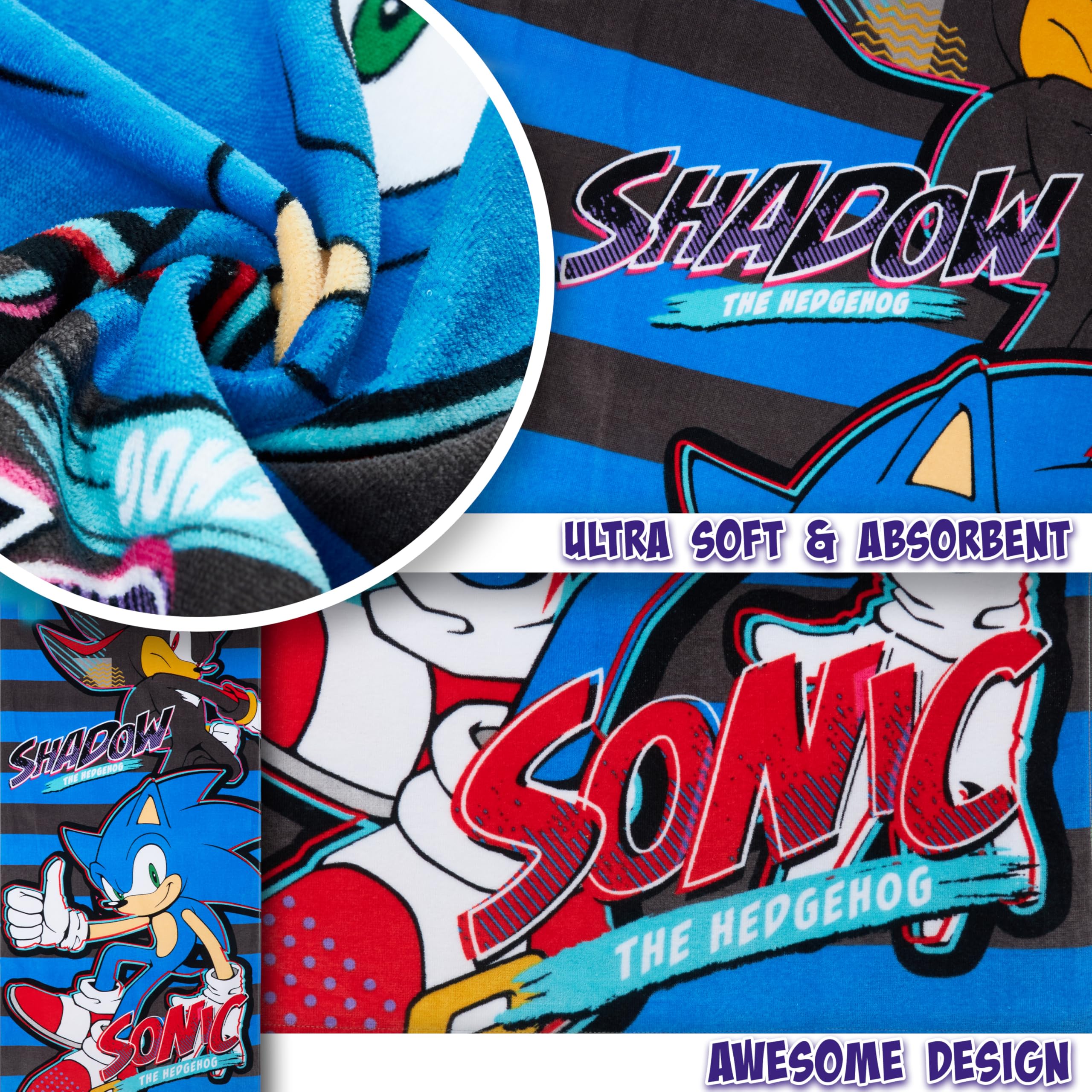 Sonic Kapuzenhandtuch Für Kinder - 100 % Baumwolle, 125x75 Cm, Saugstark & Schnelltrocknend