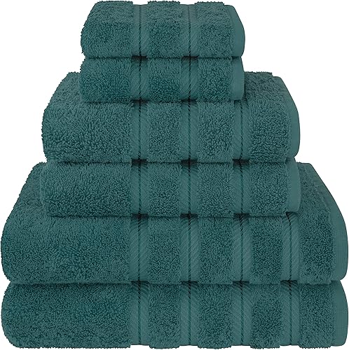 American Soft Linen - Juego de toallas de lujo de 6 piezas, 2 toallas de baño, 2 toallas de mano y 2 paños, toallas 100% de algodón turco para baño,