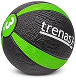 trenas médecine Ball en Caoutchouc Pro - La Médecine Ball Professionnelle - 1 jusqu'à 5 kg 3 kg - Noir-Vert