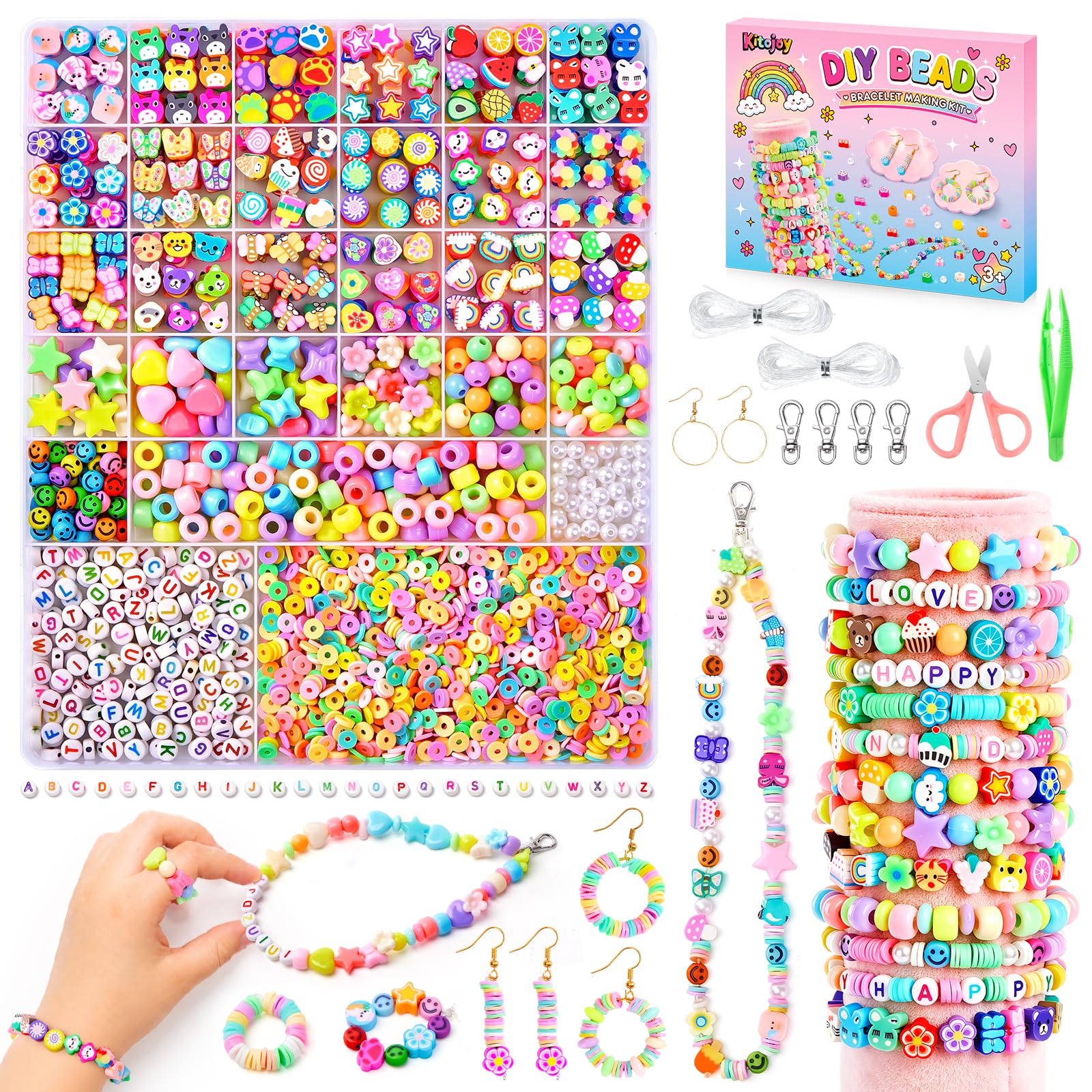 Kitojoy Clay Beads Friendship Bracelet Making Kit for Girls