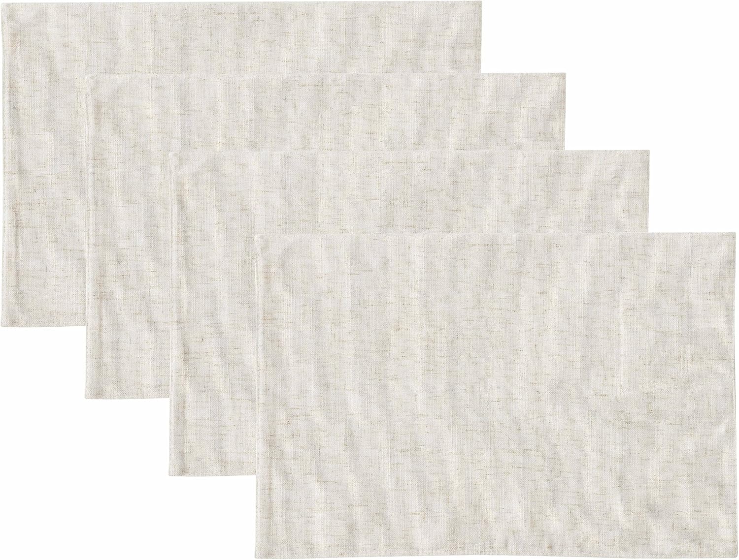 Laura Ashley Dothan Luxury Linen Blend Tablecloth for Formal Dining, Holiday, Wedding or Party, Set of 4 Placemats, Taupe 19" x 13" (Set of 4 Rectangular Placemats)