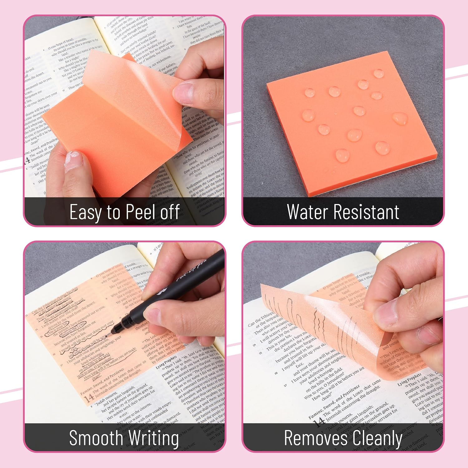 Mr. Pen- Transparent Glitter Sticky Notes, 3”x3”, 12 Pads, 600 Sheets image 4