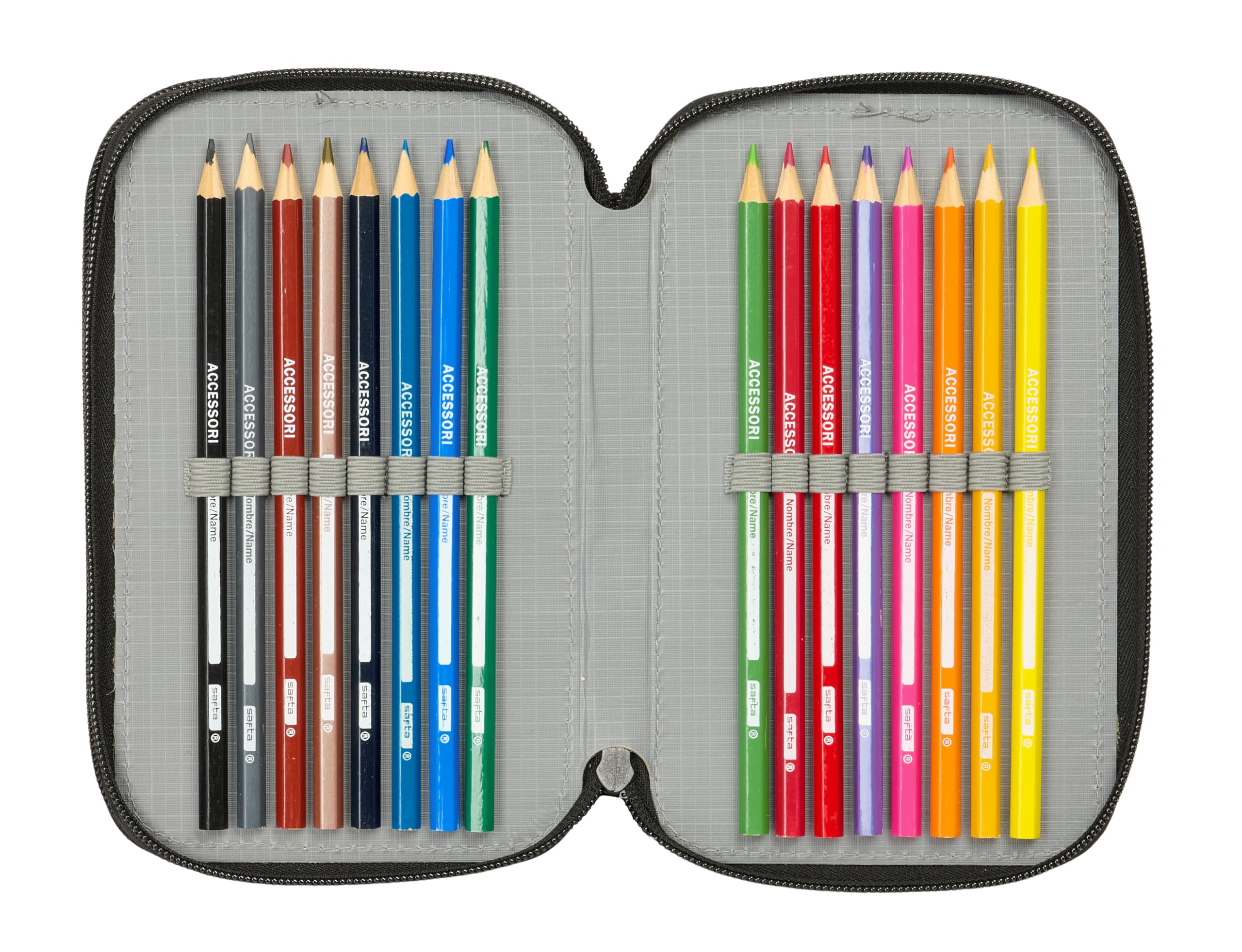 safta HOT WHEELS - Astuccio scuola con 37 utili inclusi, astuccio per bambini, ideale per bambini dai 5 ai 14 anni, comodo e versatile, qualità e resistenza, 12,5 x 5,5 x 19,5 cm, multicolore, M