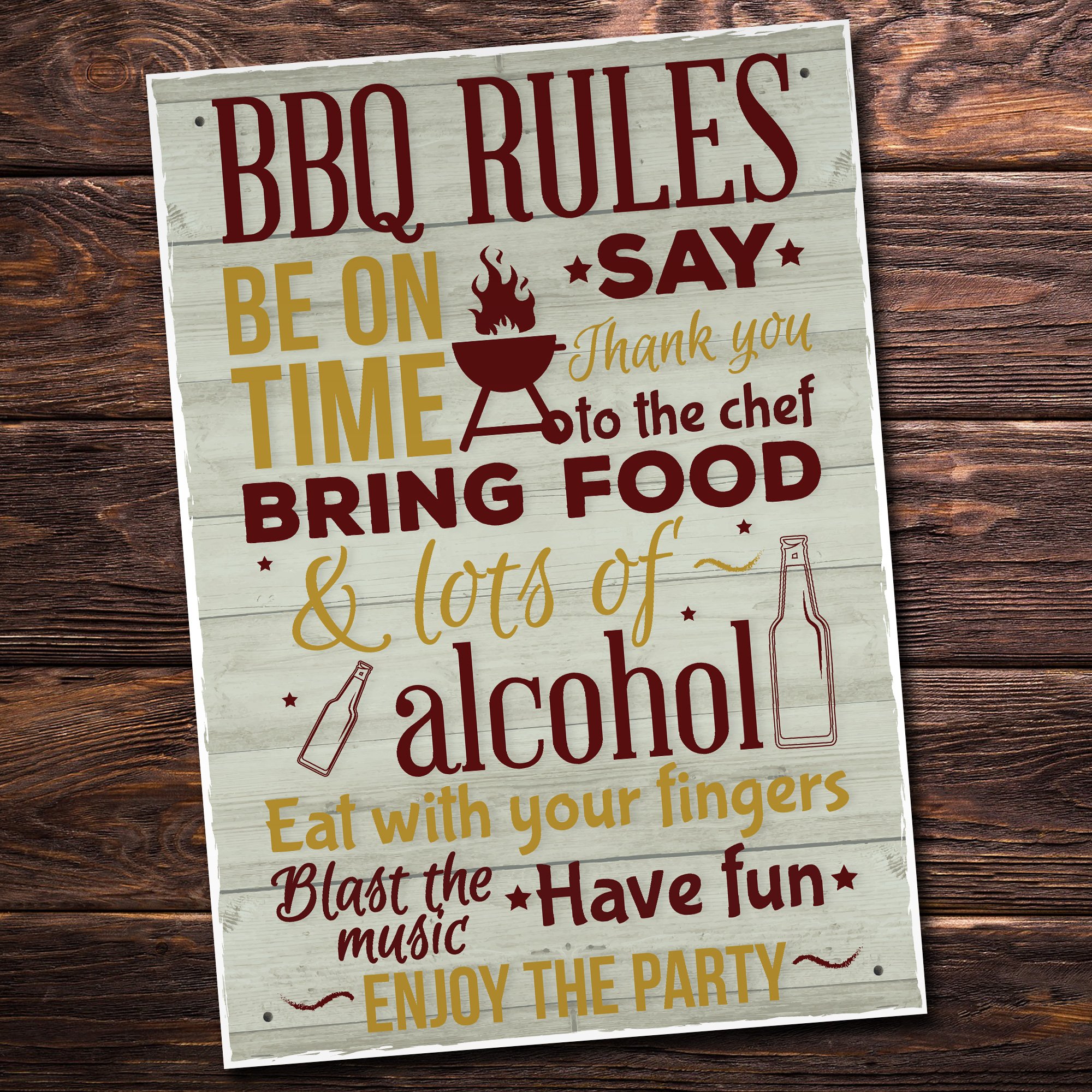 Red Ocean Multicolor Wall Plaque Garden Pub Bar Home Sign Man Cave Shed Bbq Alcohol Party Friendship Gifts