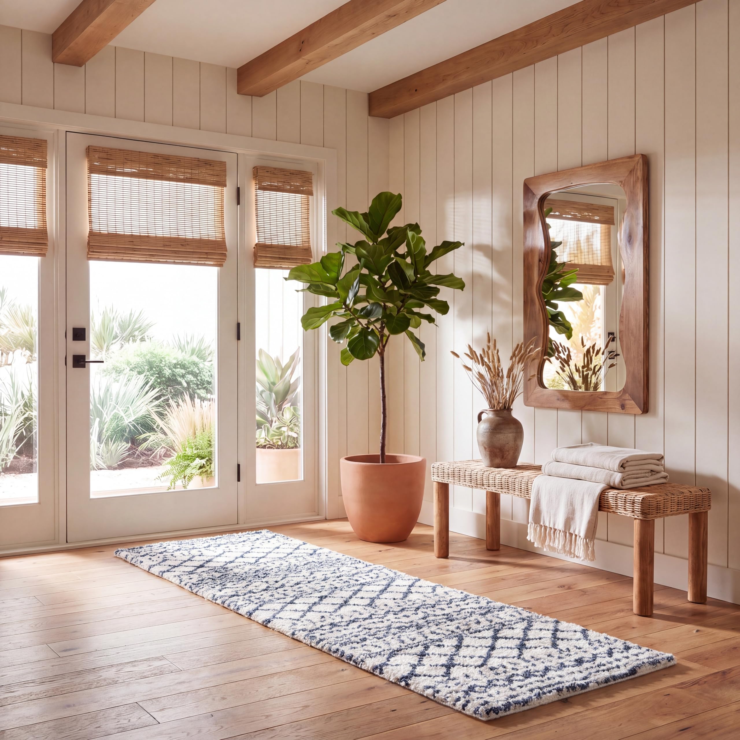 SAFAVIEH Arizona Shag Runner Rug 2'3"x6', Soft Plush Ivory & Slate ASG741M