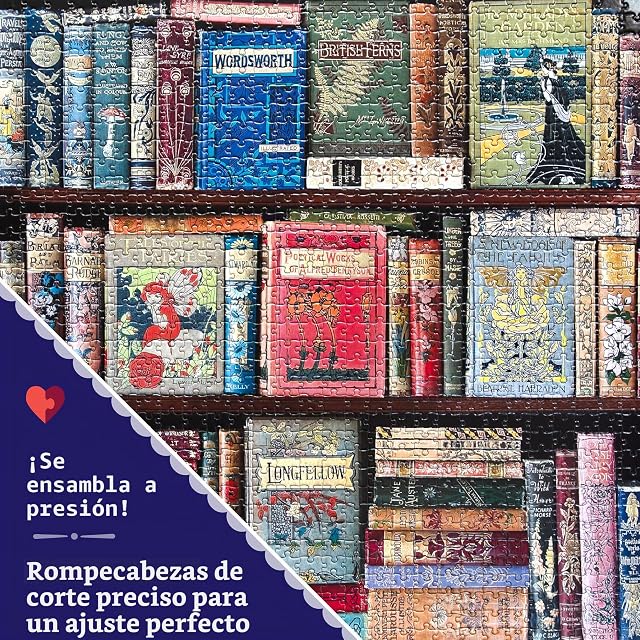 Foto 4 de 8 de eeBoo Vintage Library Colorido 1000 Piezas Rompecabezas de cartón Reciclado, tamaño 58,5 cm de Lado, PZTVTL