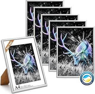 Bilderrahmen DIN A4 Silber, 5er-Set, Picture Frame