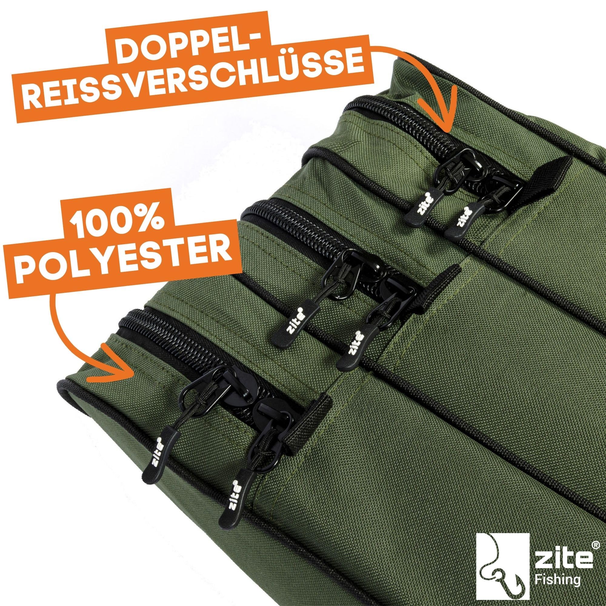Zite Fishing - Bolsa para caña de pescar (3 compartimentos)