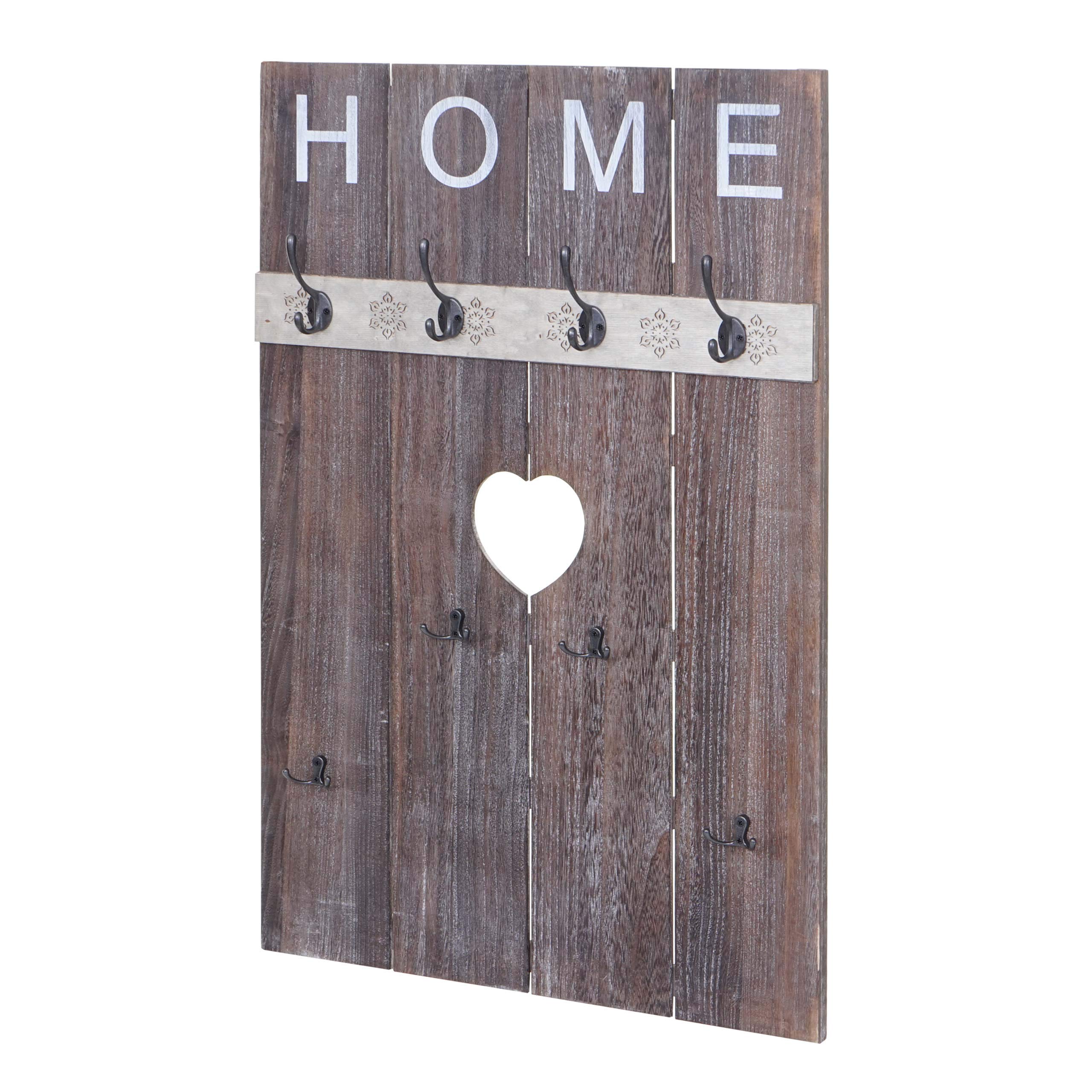 Mendler Wandgarderobe HWC-C89AM Home 8 Haken 91x60cm - braun, shabby | Garderobenpaneel, Garderobe, Shabby-Look, Vintage