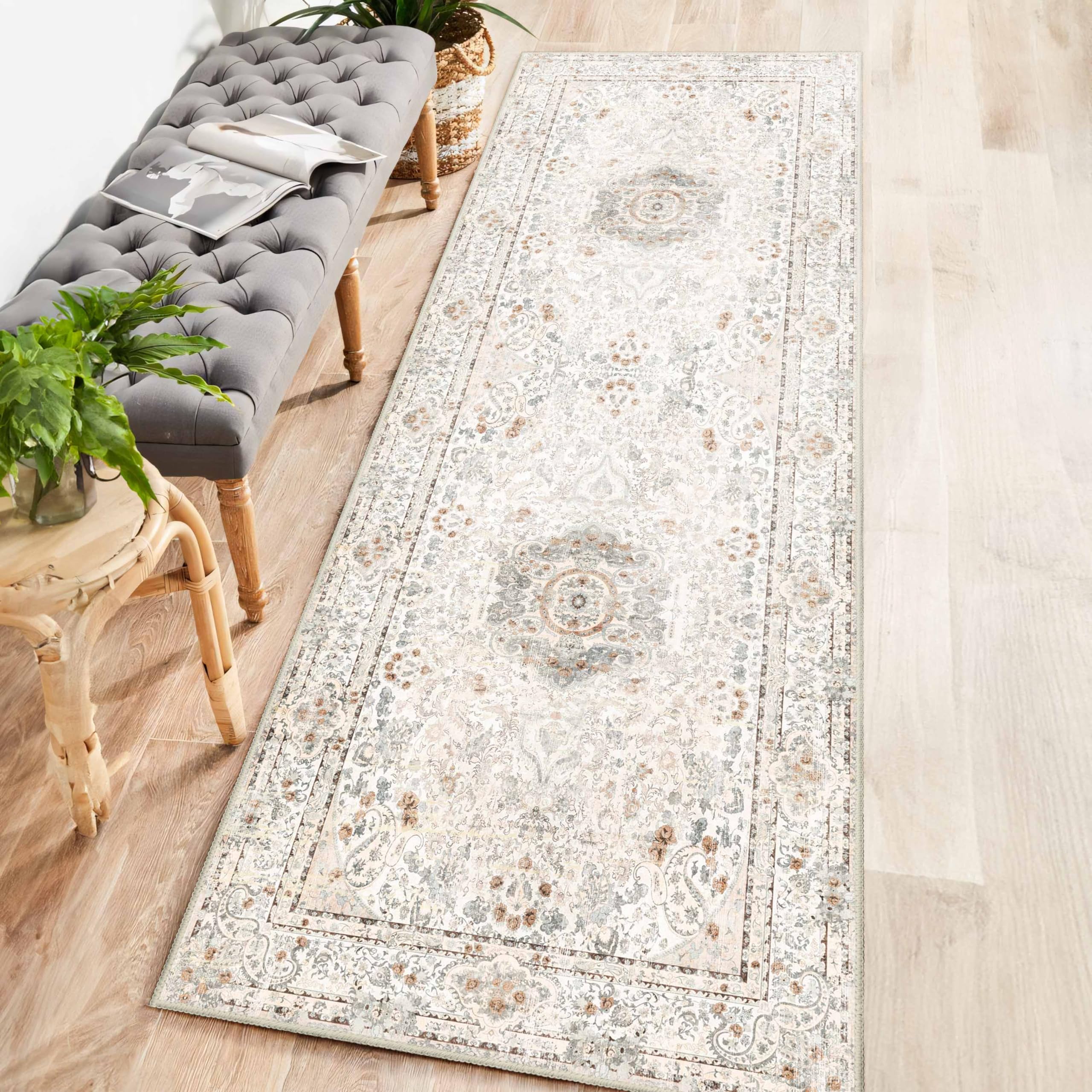 Castage Washable Runner Rug 2x6,Boho Rug Runners Non Slip,Long Rugs for Hallways Kitchen Bedroom Entryway Living Room Bathroom,Vintage Bohemian