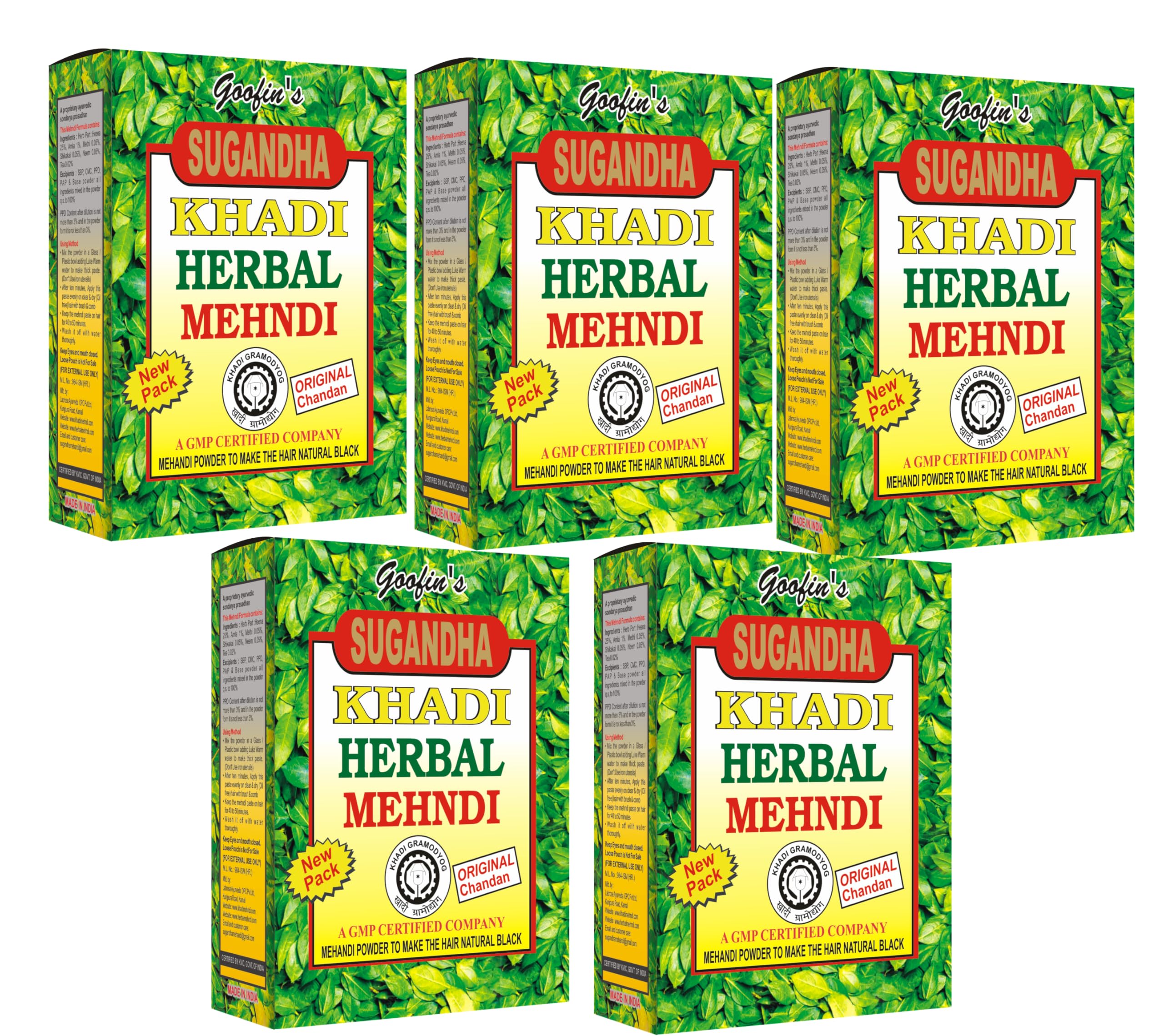 SUGANDHA Khadi Herbal Mehndi Powder 400 Gm Pack of 5 (Black)-picture-45