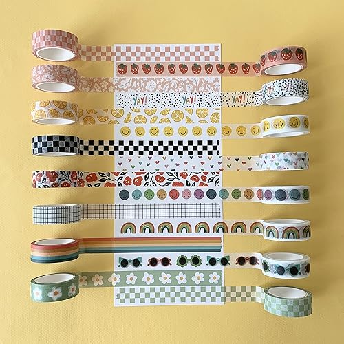 Miniatura 2 de Washi Tape Set - 16 rollos de cinta decorativa de 0.591in de ancho para álbumes de recortes, revistas balas, planificadores, decoración de bricolaje