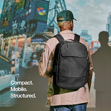 Incase Crosstown Backpack 20L Everyday Laptop Backpack for Work, Travel 16 Faux Fur MacBook Sleeve, External Front Pocket, Water Bottle Pockets, Travel Pass Through - Black