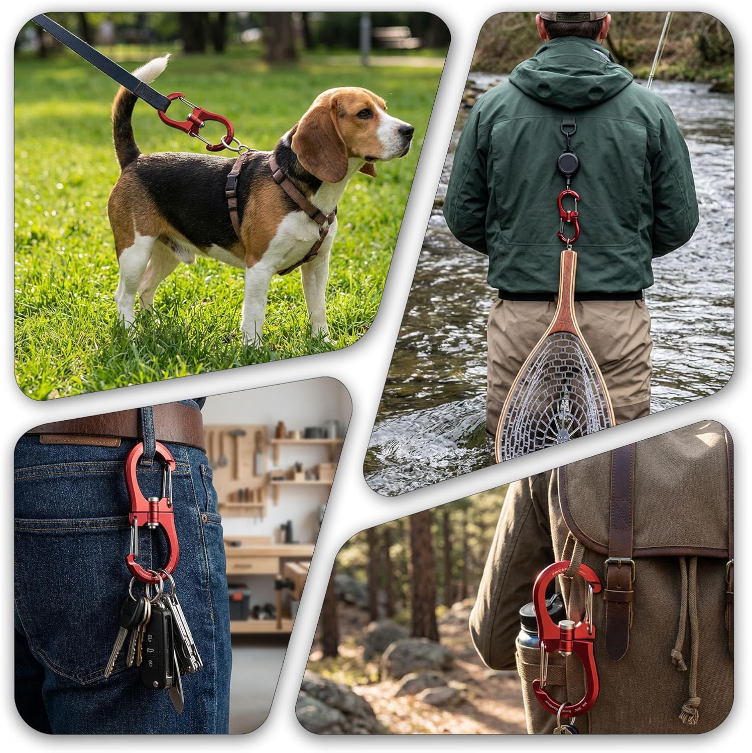 FresKaro 1kN Double-Ended Wiregate Carabiner Clip, Patented Design, Reversible 360 Spin, Lightweight Utility Hook for Hiking, Camping, Fishing, Birdfeeders, Keychain, Not for Climbing - Image 4