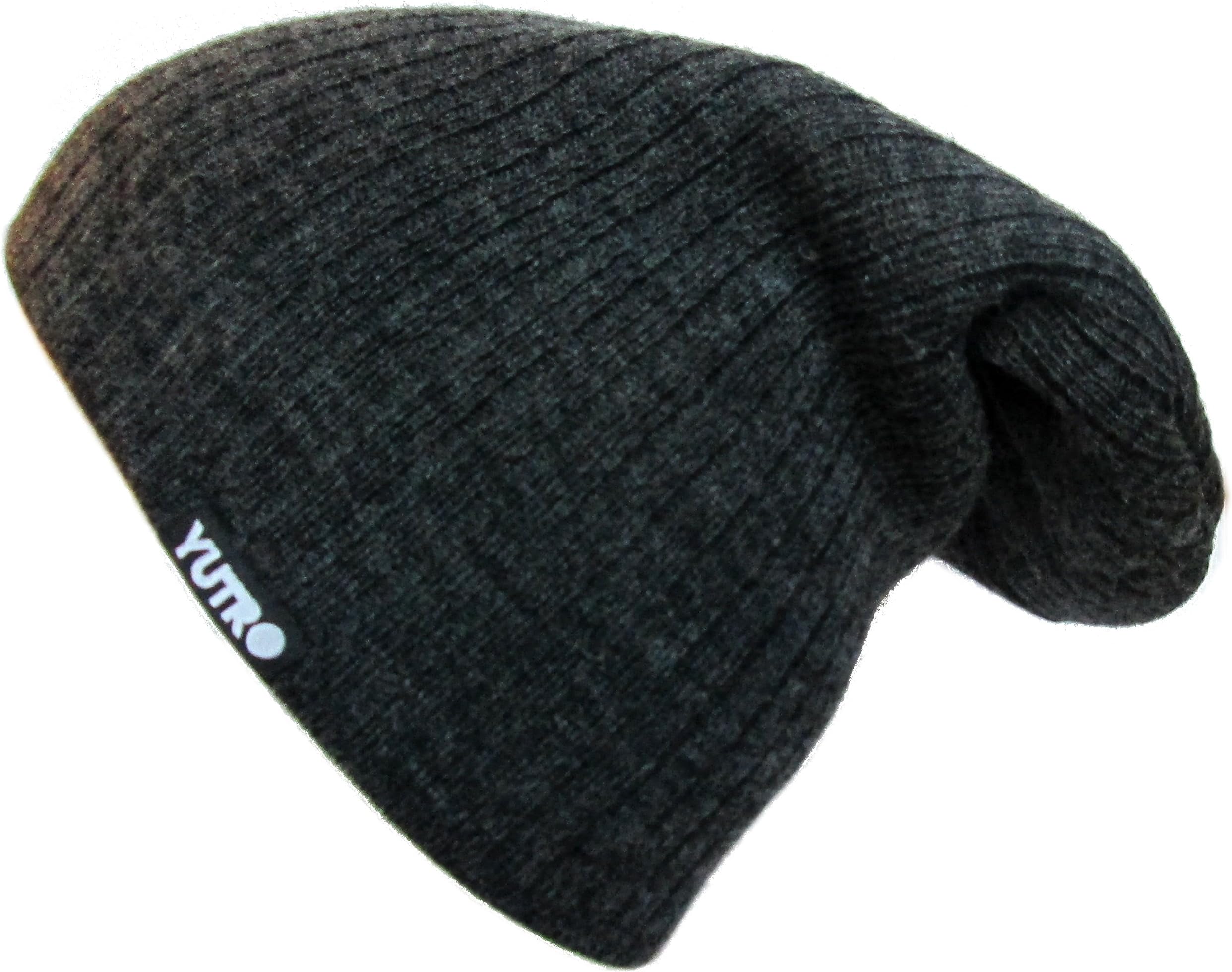 YUTRO Fashion Reversible Stylish Slouchy Wool Knit Winter Beanie Hat Black/Gray
