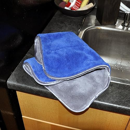 Miniatura 2 de Clean Flawless Toalla de microfibra ultra afelpada de 29.98 ozm, extremadamente absorbente y suave, secado y pulido con borde forrado de seda