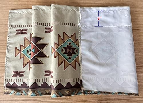 Miniatura 6 de Cortina de ventana con diseño suroccidental tribal navajo azteca, abstracto geométrico étnico hipster, cenefa decorativa con bolsillo para barra, 52