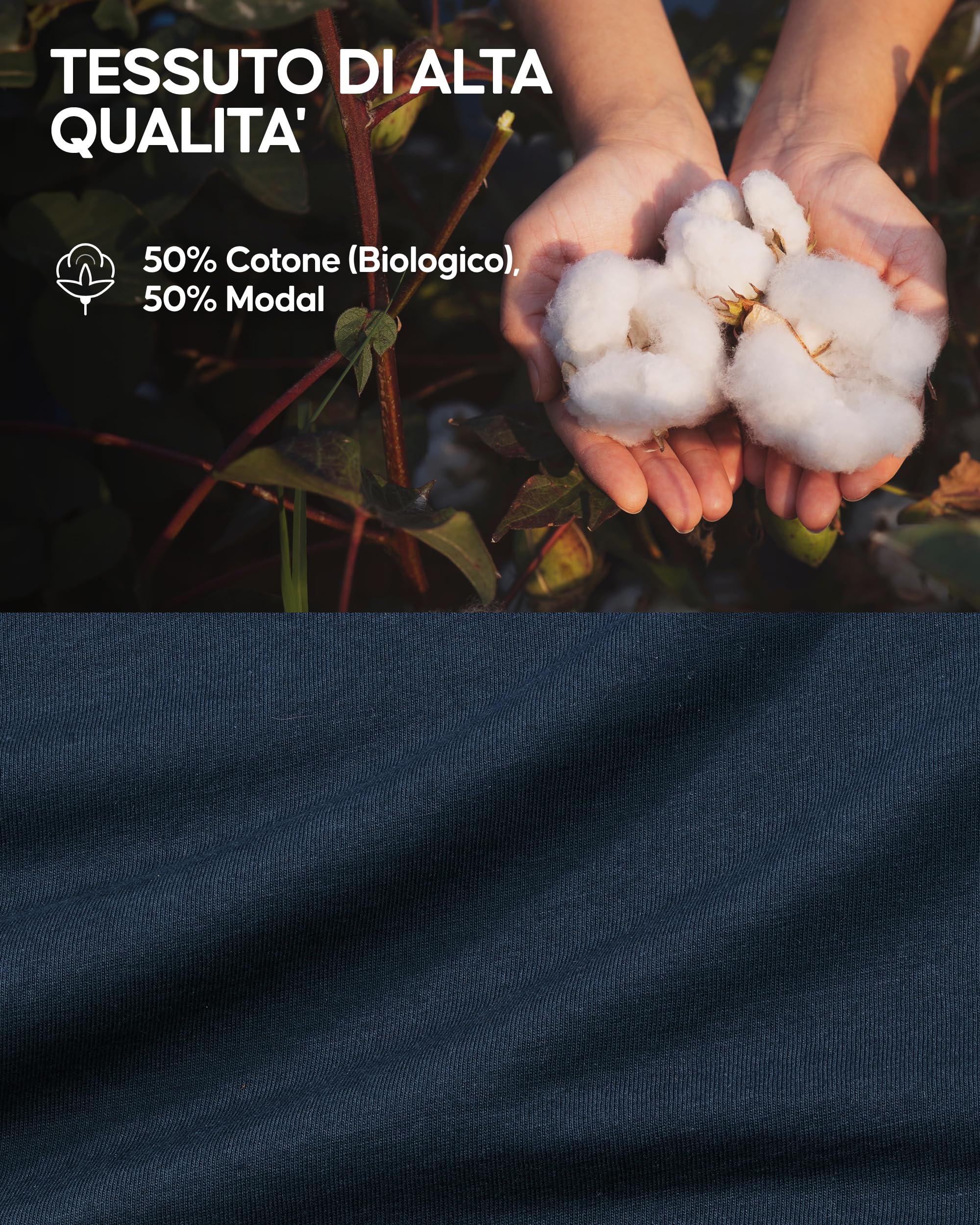 DANISH ENDURANCE T-Shirt Uomo Cotone, Magliette Maniche Corte Senza Etichetta, Scollo a V, Maglietta Intima, da 1 a 4 Pezzi
