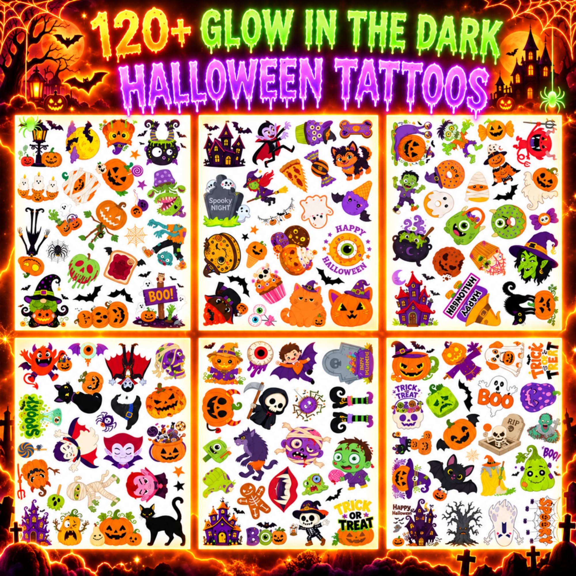 Halloween Temporary Tattoos - 120+ Designs -3