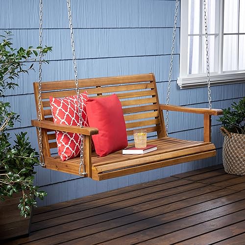 Miniatura 2 de Noble House Tasmania - Columpio para porche de madera de acacia al aire libre en teca