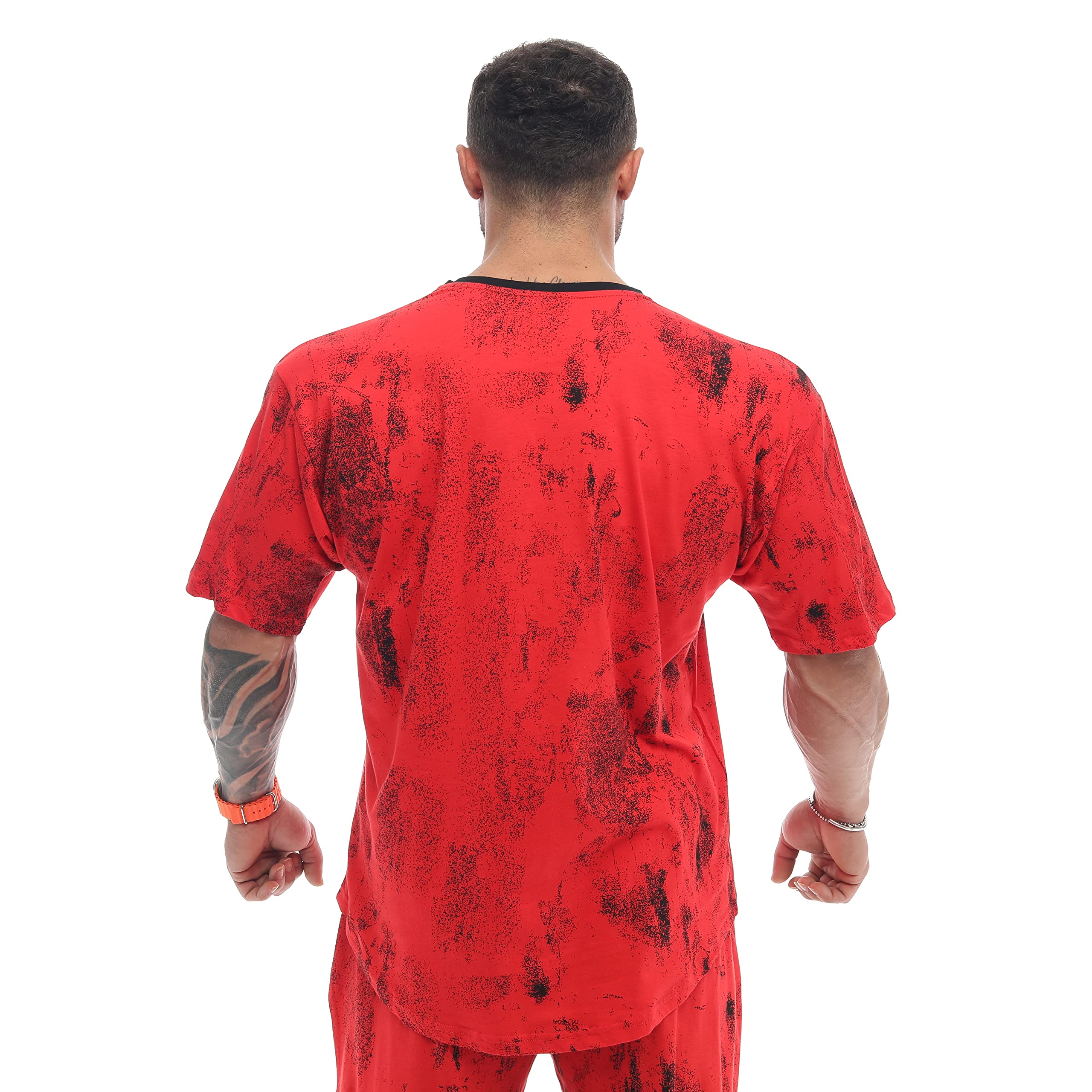 Herren Oversize T-Shirt 100% Baumwolle Gym Rag Top Active Tee