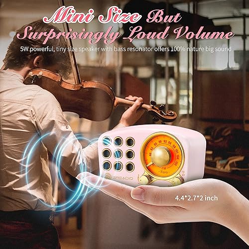 Miniatura 2 de Retro Bluetooth Speaker, Vintage Radio-Greadio FM Radio with Old Fashioned Classic Style,Strong Bass Enhancement,Loud Volume,Bluetooth Wireless