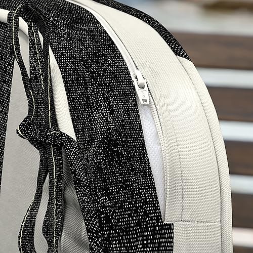 Miniatura 5 de Arden Selections Cojín de asiento para exteriores de 19 x 20 pulgadas, raya de cabaña negra ónix