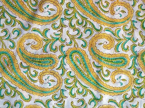 Miniatura 4 de Rastogi Handicraft Tela 100% algodón puro bloque de mano impreso ancho - 44 pulgadas tela 3 (tamaño - 7 yardas)