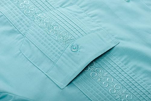 Miniatura 5 de Camisas para hombre Camisas Guayabera Camisas cubanas de manga larga Camisas mexicanas para hombre