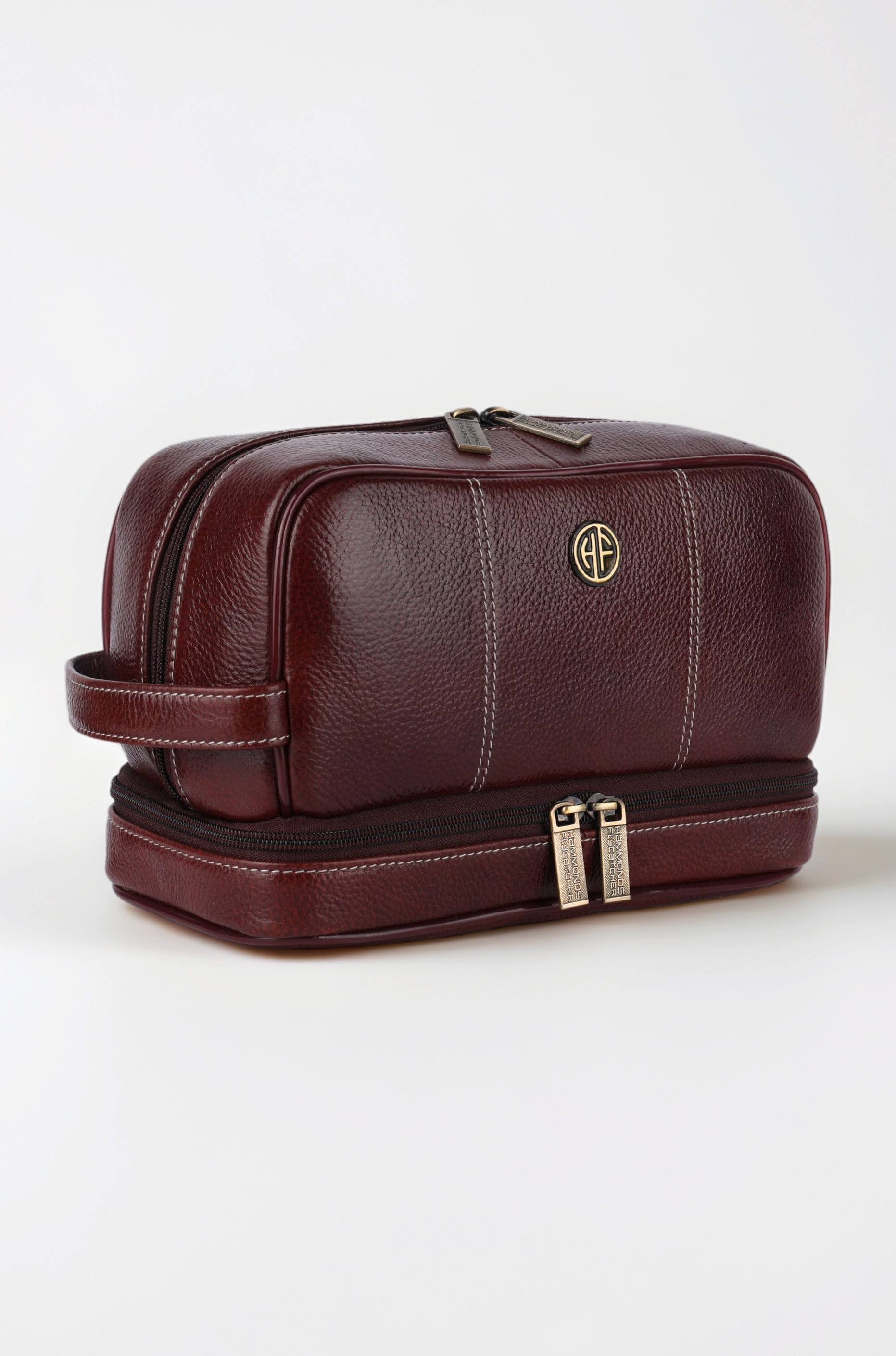 Genuine Leather Toiletry Bag for Men and Women Cosmetic Organizer Bag, Travel Organizer Pouch, Shaving Kit Bag, Toiletry Pouch for Men with Multiple Pockets - Brown