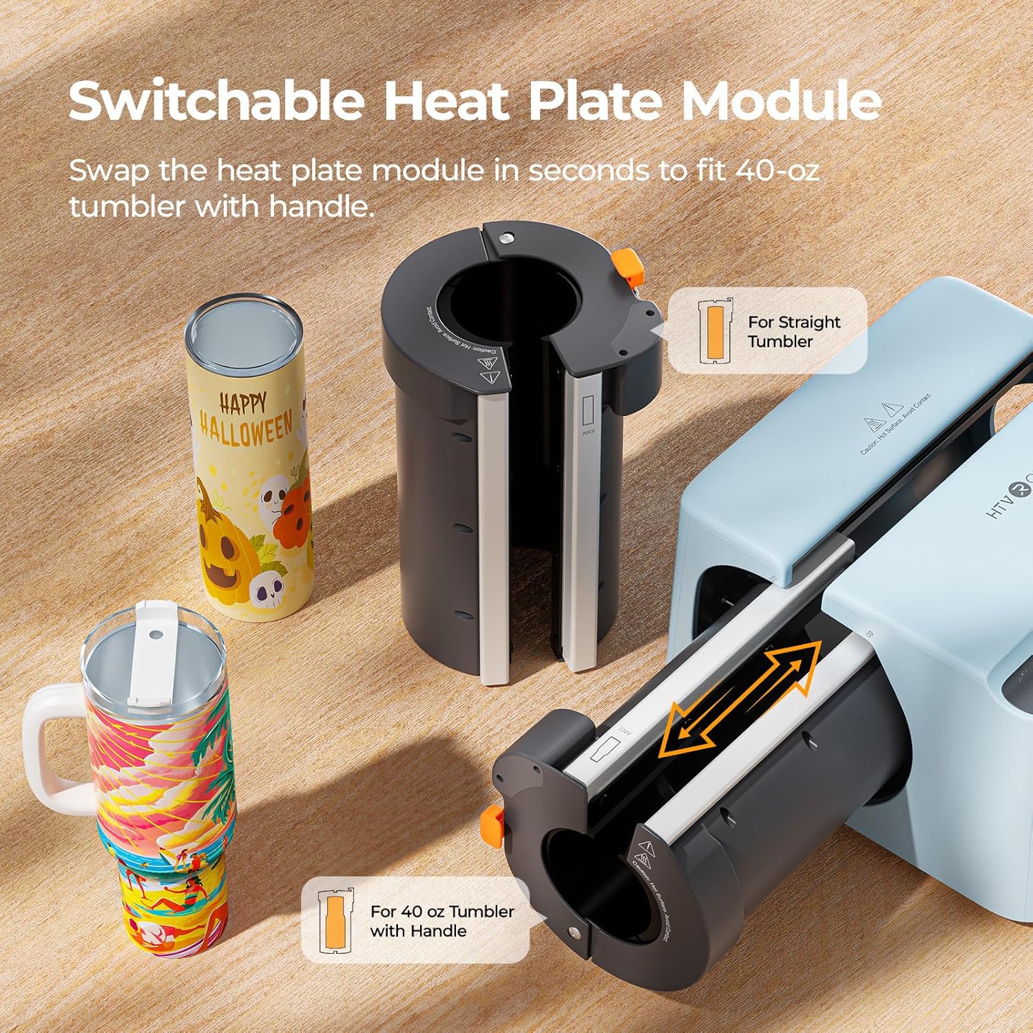 HTVRONT 2 in 1 A200 Auto Tumbler Heat Press Pro Kit - Full Cup Transfer Tumbler Press with Attachment, for 15-40oz Tumblers