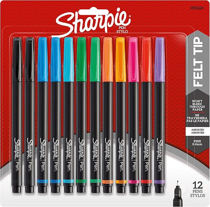 Sharpie Fine Point Pen Stylo, Assorted Colors, 12Pack Amazon.ca