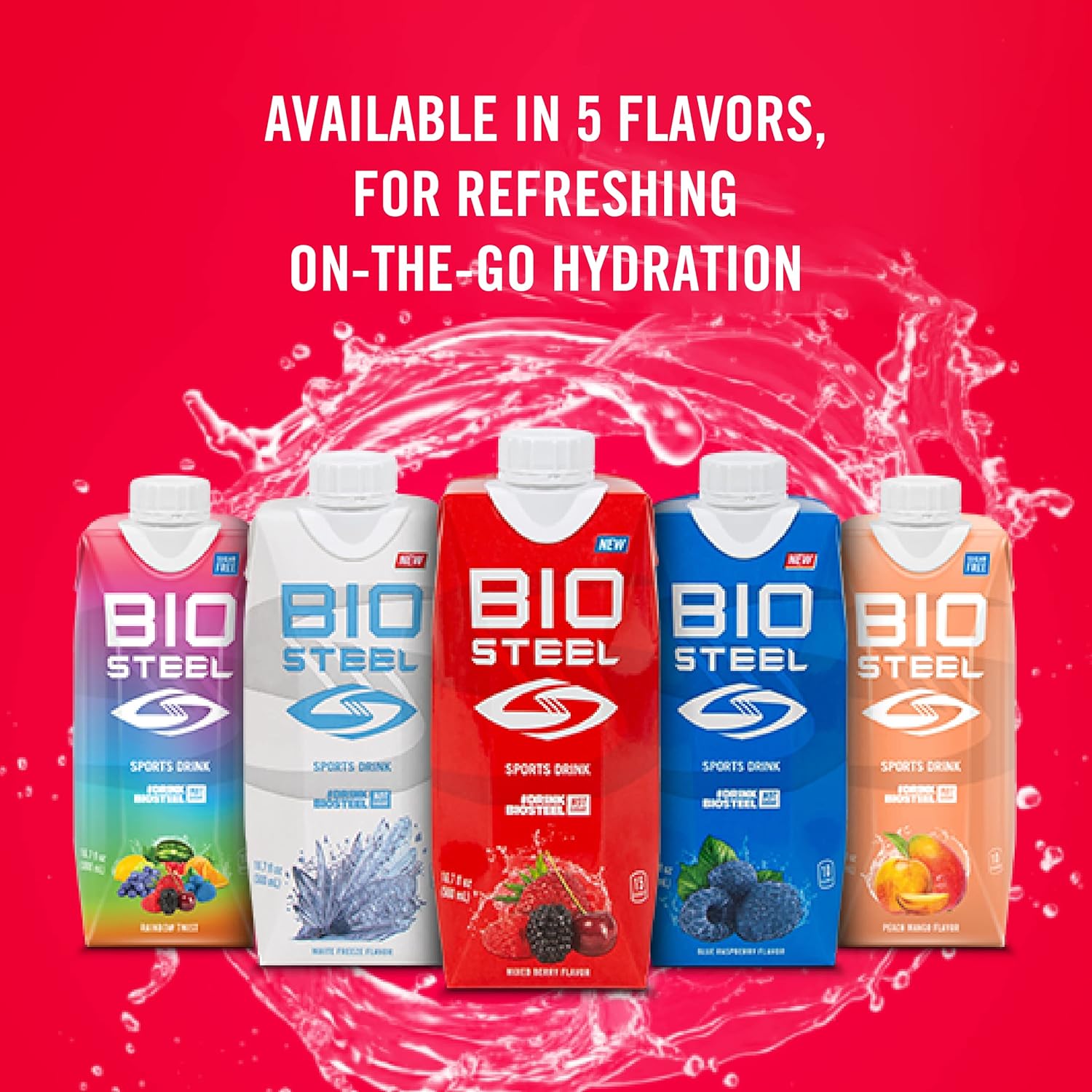 BioSteel Sports Drink, Sugar-Free with Essential Electrolytes, Rainbow Twist, 16.7 Fluid Ounces, 12-Pack : Everything Else