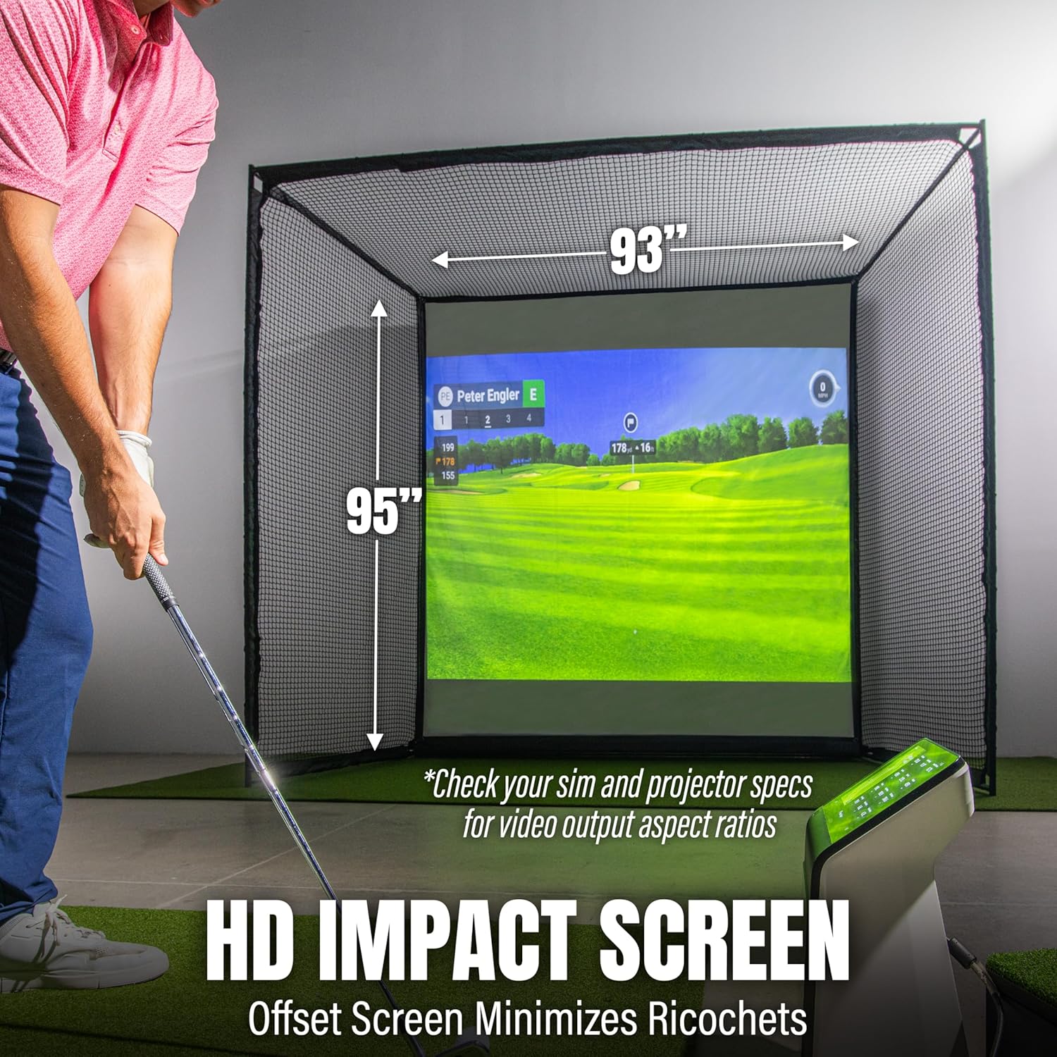 GoSports Range Cage Elite Golf Hitting Net - 8 x 8 ft Golf Simulator Enclosure with Impact Screen - Image 4