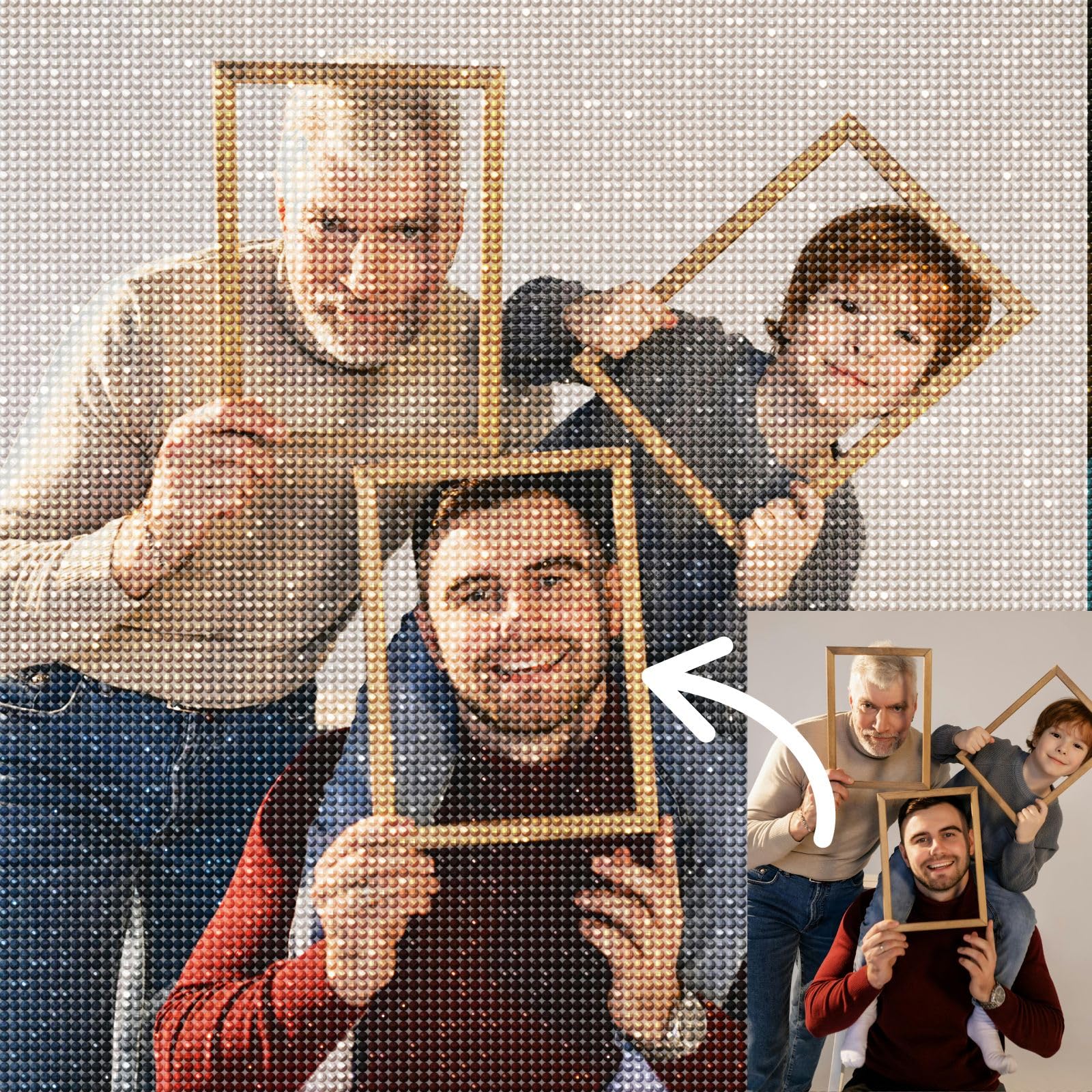 DXDOING Diamond Painting Kits Personalizado, Cuadro Personalizado Con Foto Dibujos Con Diamantes, Kits de Punto de Cruz para niños Diamantes Regalos