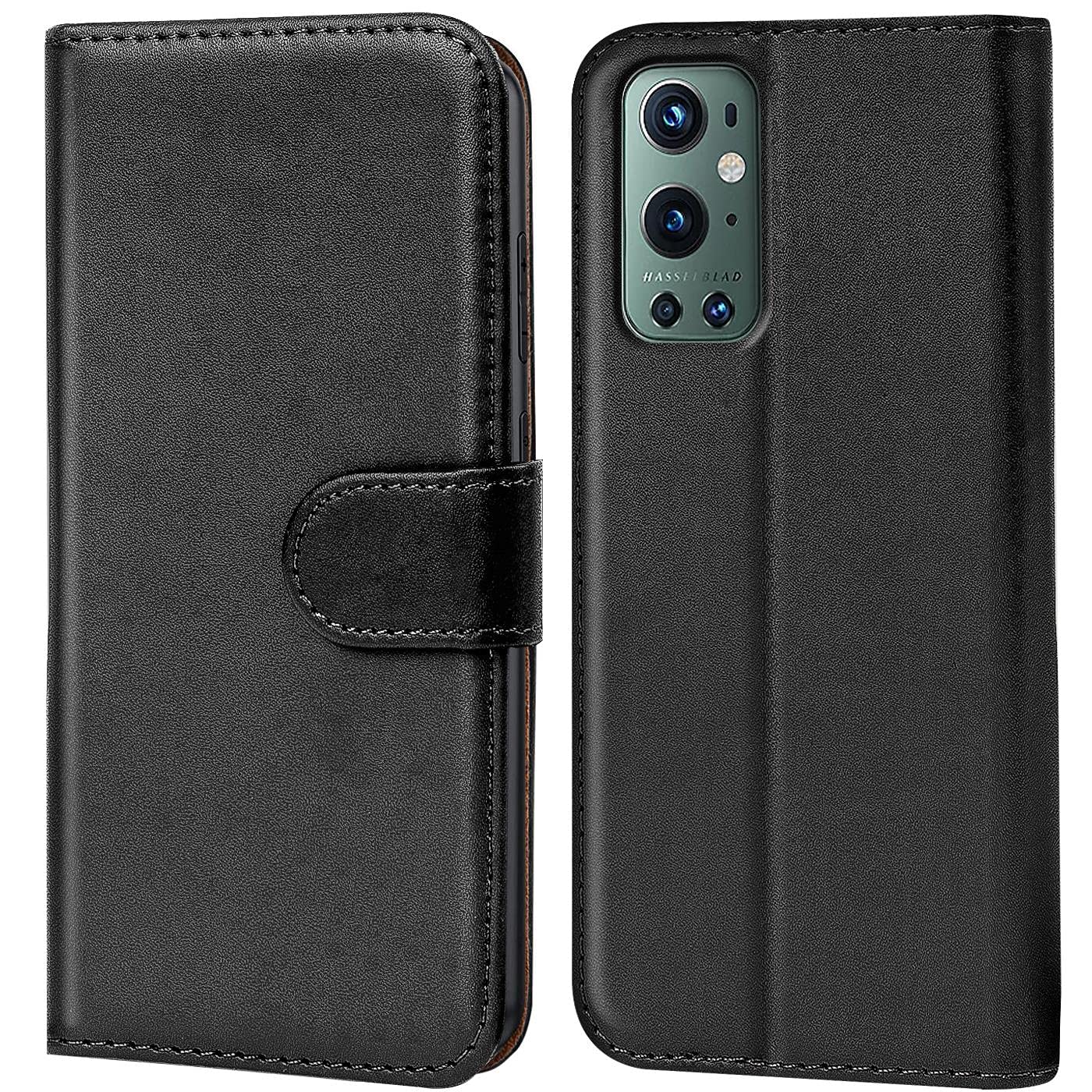Verco Etui Kompatybilne z OnePlus 9 Pro Case, ochronne obudowa dla OnePlus 9 Pro portfel smartfon przegródki na karty, Czarny